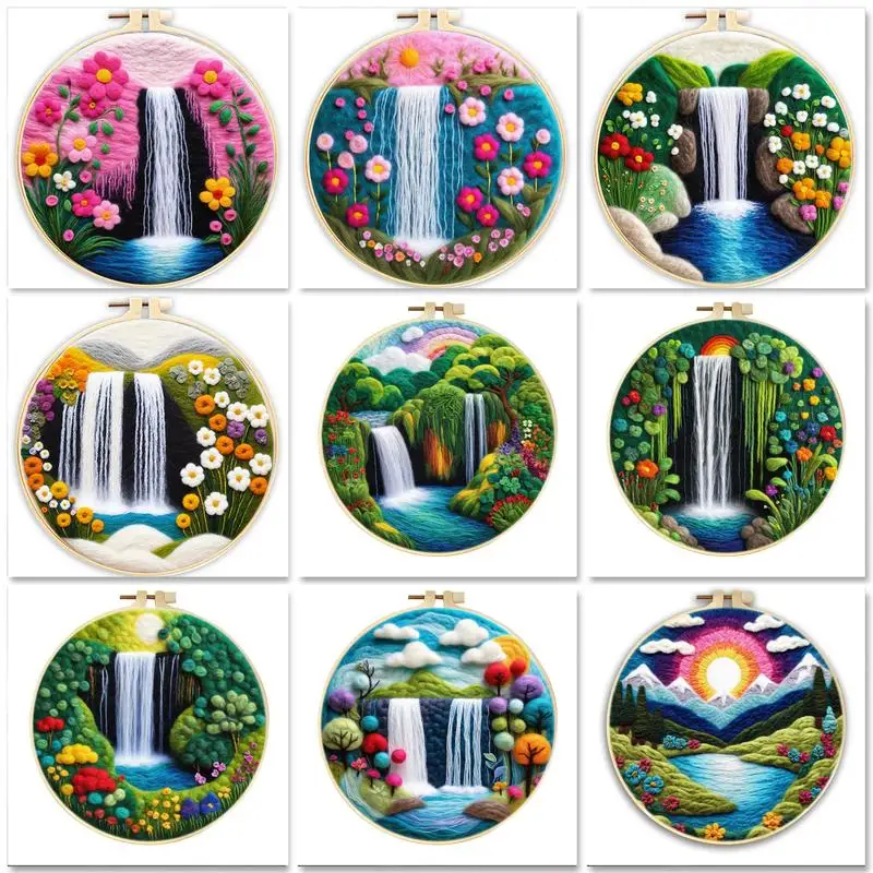 GATYZTORY Diy Wool Felting Painting For Beginners Kit Waterfall Landscape Craft Painting Handcraft Needle Wool Home Decor
GATYZTORY Diy Wool Felting Painting For Beginners Kit Waterfall Landscape Craft Painting Handcraft Needle Wool Home Decor