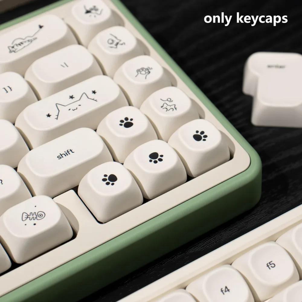 124 Keys Cute Cat Keycaps Milk White PBT Moa Ball Cap Compatible with 61/75/87/98/104 Mechanical Keyboard Replacement Caps
124 Keys Cute Cat Keycaps Milk White PBT Moa Ball Cap Compatible with 61/75/87/98/104 Mechanical Keyboard Replacement Caps