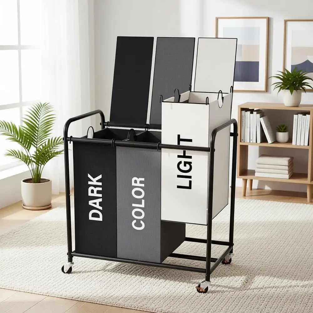 Большая корзина для белья на колесах объемом 180 л с блокируемыми колесами и крышкой - многоцветный органайзер для сортировки
Большая корзина для белья на колесах объемом 180 л с блокируемыми колесами и крышкой - многоцветный органайзер для сортировки