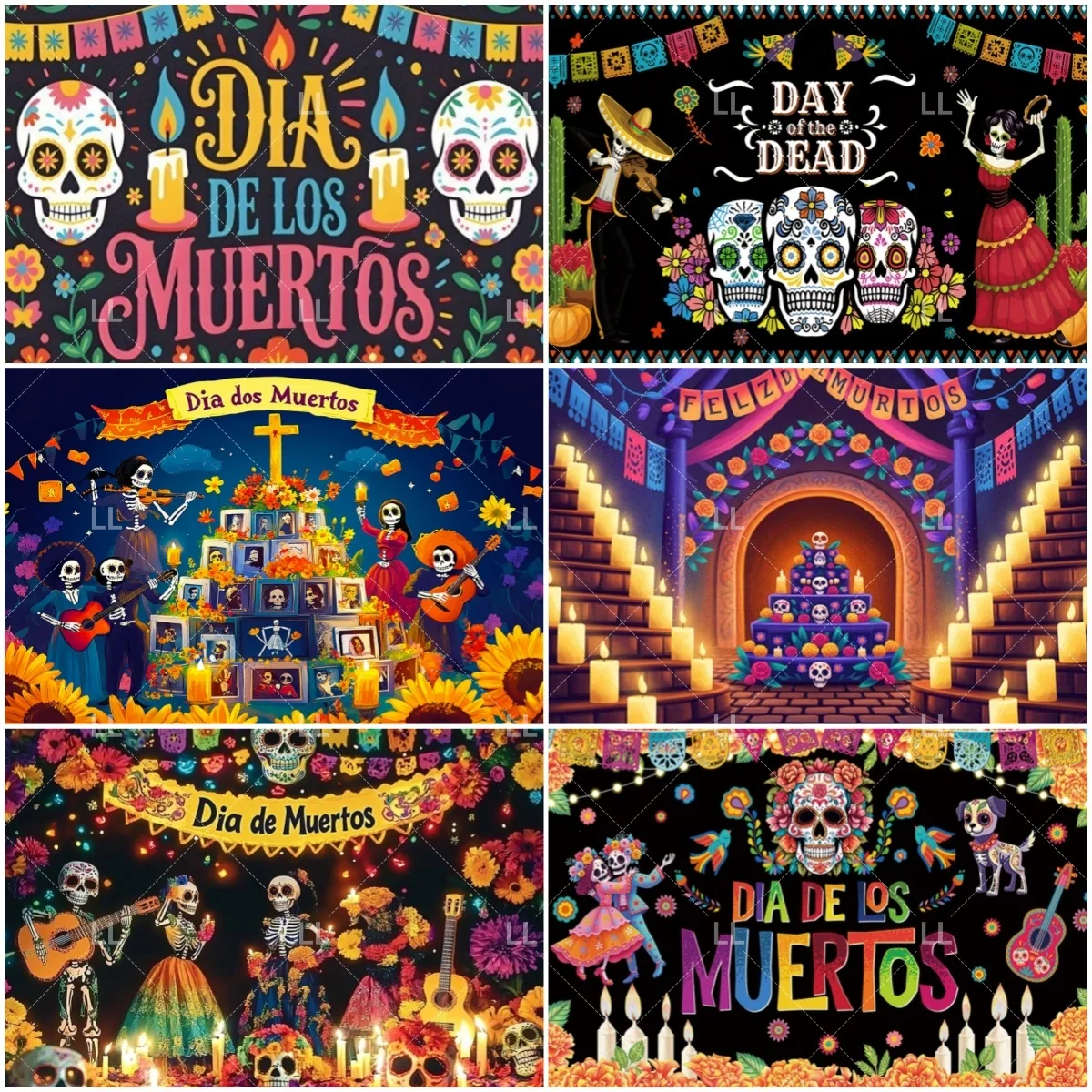 Day Of The Dead Photography Backdrop Mexican Fiesta Día De Los Muertos Party Decor Skeletons Flower Skull Background Photo Props
Day Of The Dead Photography Backdrop Mexican Fiesta Día De Los Muertos Party Decor Skeletons Flower Skull Background Photo Props