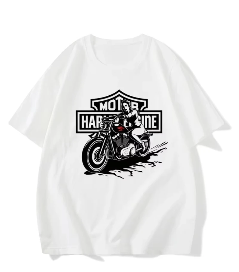 Summer 2025 European and American fashion new brand motorcycle print pattern T-shirts for men and women with short sleeves
Summer 2025 European and American fashion new brand motorcycle print pattern T-shirts for men and women with short sleeves