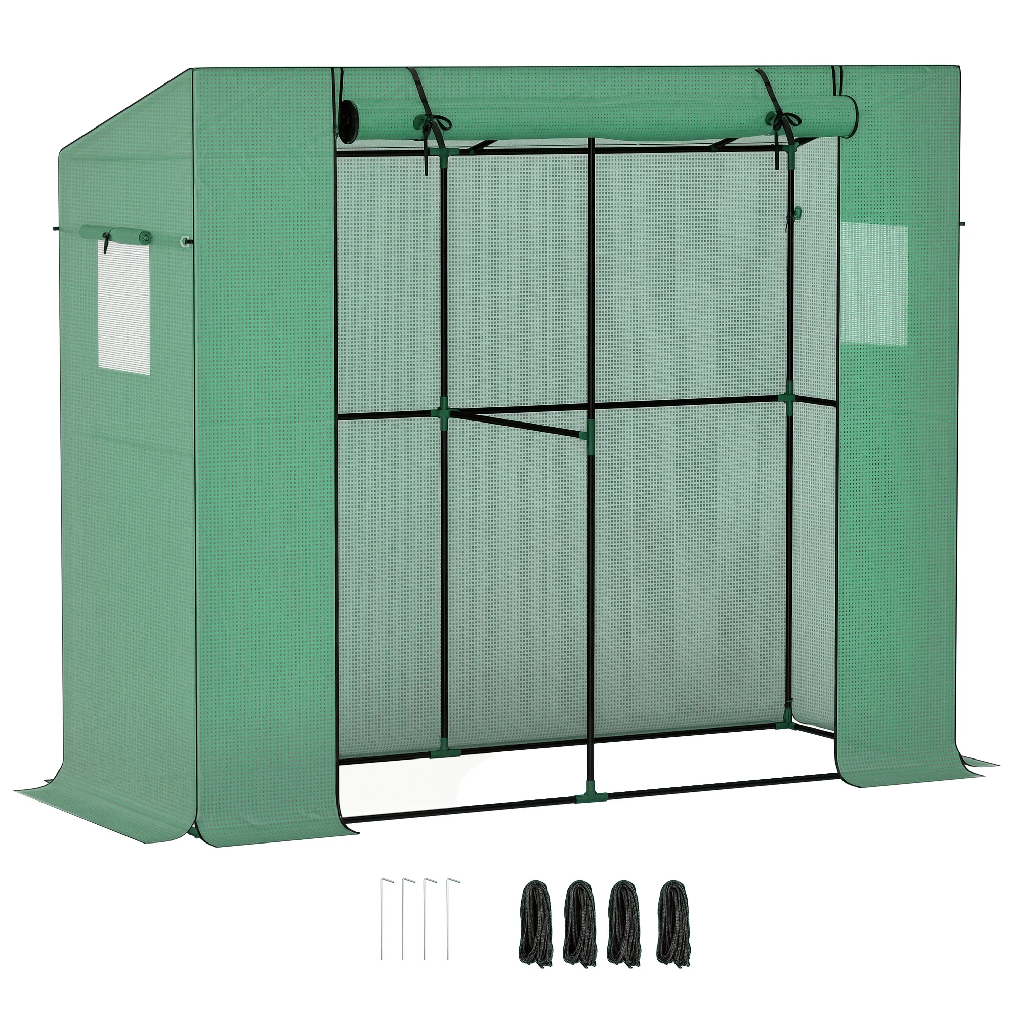 Walk-in Portable Greenhouse Small Greenhouse for Outdoors with UV-resistant PE Cover, 6.6' x 2.5' x 5.6' Green
Walk-in Portable Greenhouse Small Greenhouse for Outdoors with UV-resistant PE Cover, 6.6' x 2.5' x 5.6' Green