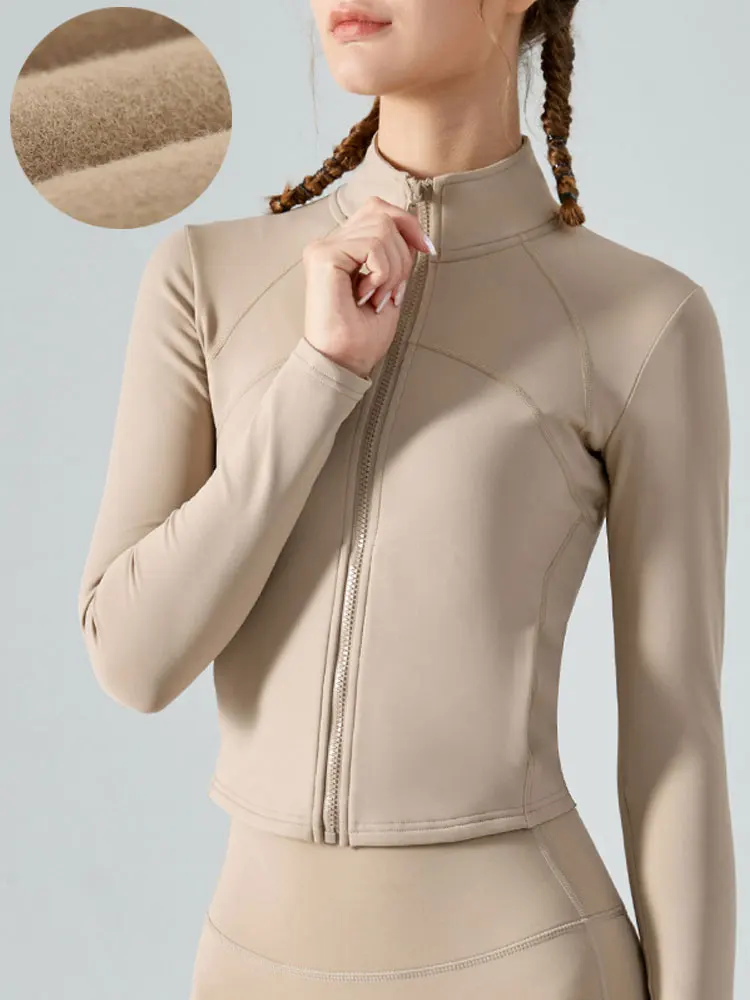 Add Fleece Thickening Yoga Top Zipper Women Long Sleeve Run Sports Shirts Winter Pocket Slim Fit Gym Jacket Workout Fitness Wear
Add Fleece Thickening Yoga Top Zipper Women Long Sleeve Run Sports Shirts Winter Pocket Slim Fit Gym Jacket Workout Fitness Wear