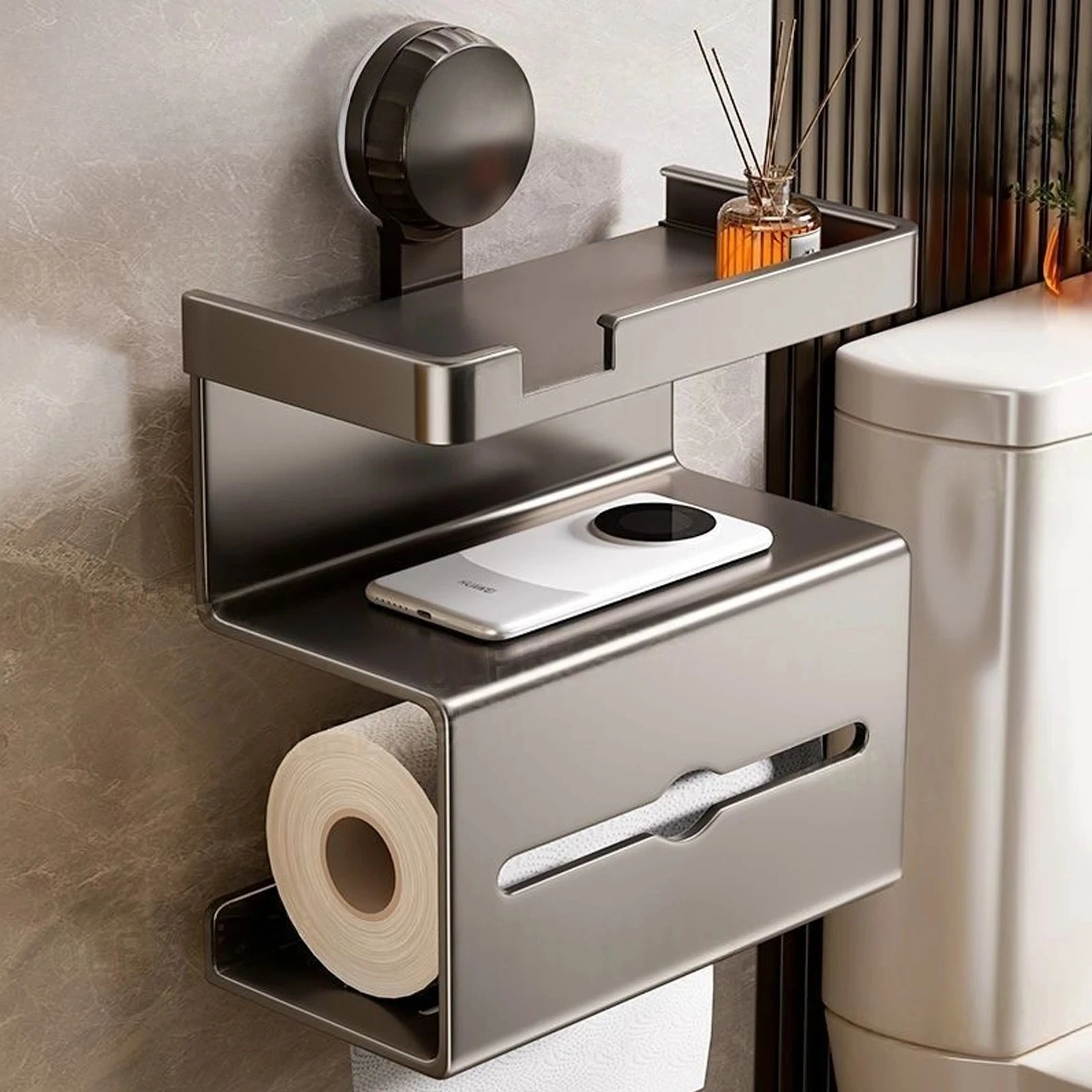 For Decor Storage Shelf Toilet Paper Holder Space Aluminum Wall Mounted Black Toilet Paper Roll Holder Bathroom Accessories
For Decor Storage Shelf Toilet Paper Holder Space Aluminum Wall Mounted Black Toilet Paper Roll Holder Bathroom Accessories