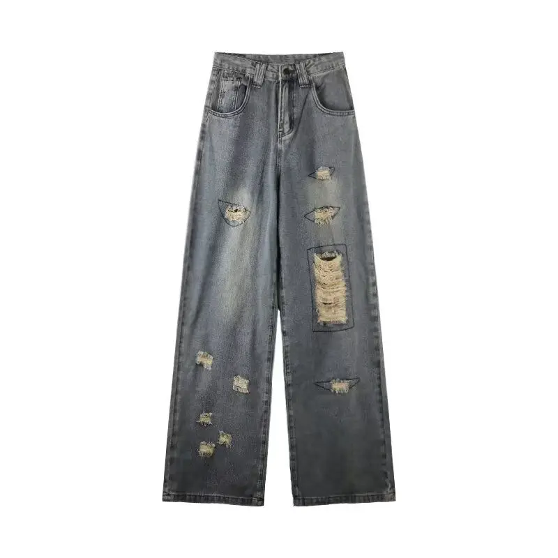 Unique Sle Bla Belt Western Denim High Waist Wide Leg Pants Simple Design Casual Wear Cotton Polyester Blend No Stretch
Unique Sle Bla Belt Western Denim High Waist Wide Leg Pants Simple Design Casual Wear Cotton Polyester Blend No Stretch
