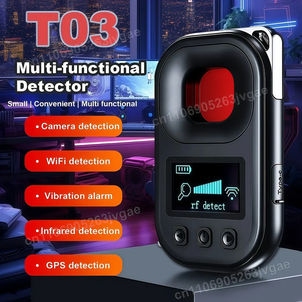 T03 Detector Multi-function Anti Mini Bug Audio SPY-Camera GSM Finder GPS Signal Lens RF Locator Tracker Detect Wireless Camera
T03 Detector Multi-function Anti Mini Bug Audio SPY-Camera GSM Finder GPS Signal Lens RF Locator Tracker Detect Wireless Camera