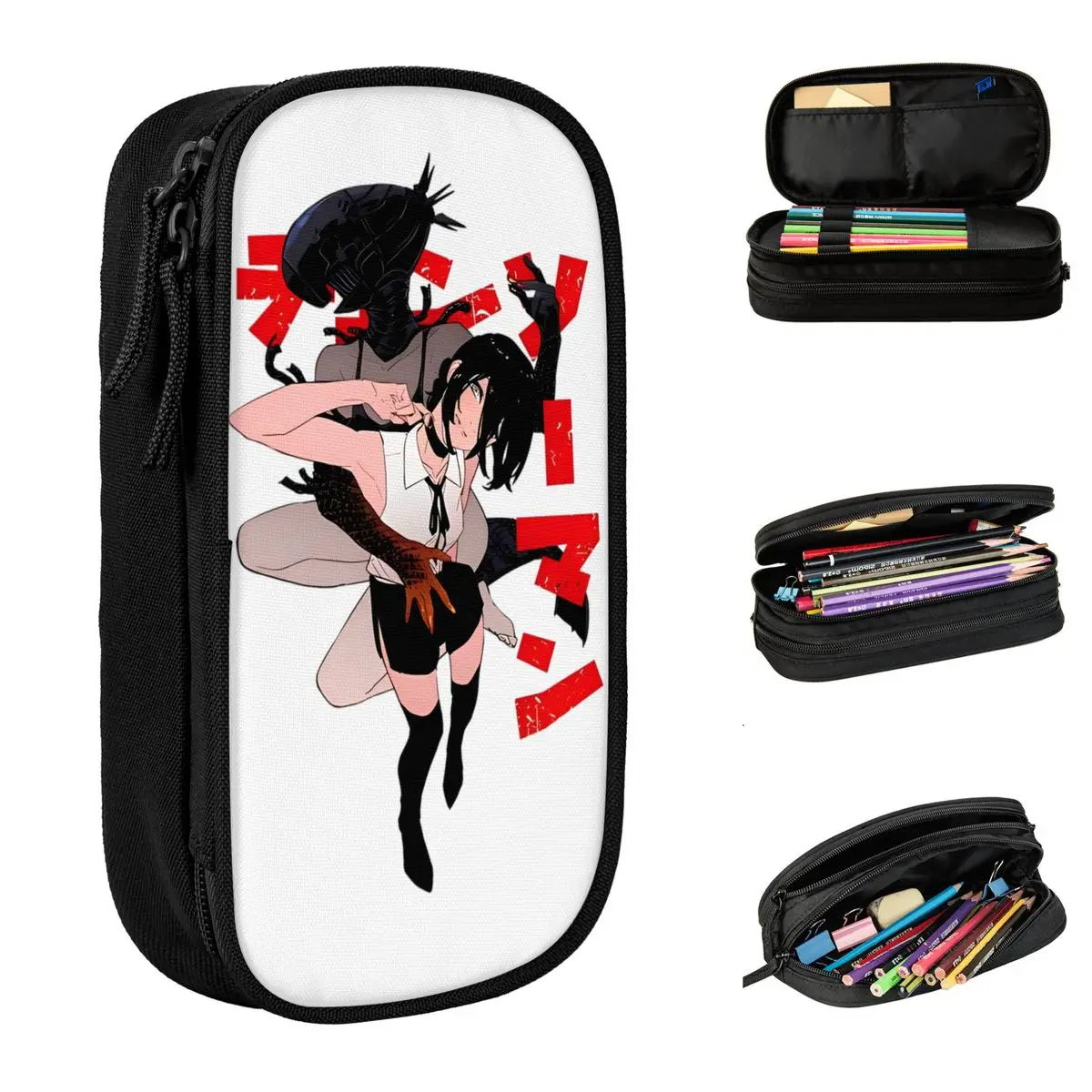 Пеналы с бензопилой Man Reze, сумки для ручек из аниме-фильмов для студентов, большая вместимость, школьные принадлежности, подарки, пеналы
Пеналы с бензопилой Man Reze, сумки для ручек из аниме-фильмов для студентов, большая вместимость, школьные принадлежности, подарки, пеналы