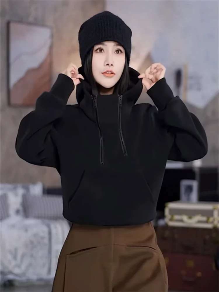 Thickened Hoodie Women's Zipper Design Fashionable Double Zipper Style Crew Neck Sweatshirt Autumn Winter New Arrival Streetwear
Thickened Hoodie Women's Zipper Design Fashionable Double Zipper Style Crew Neck Sweatshirt Autumn Winter New Arrival Streetwear