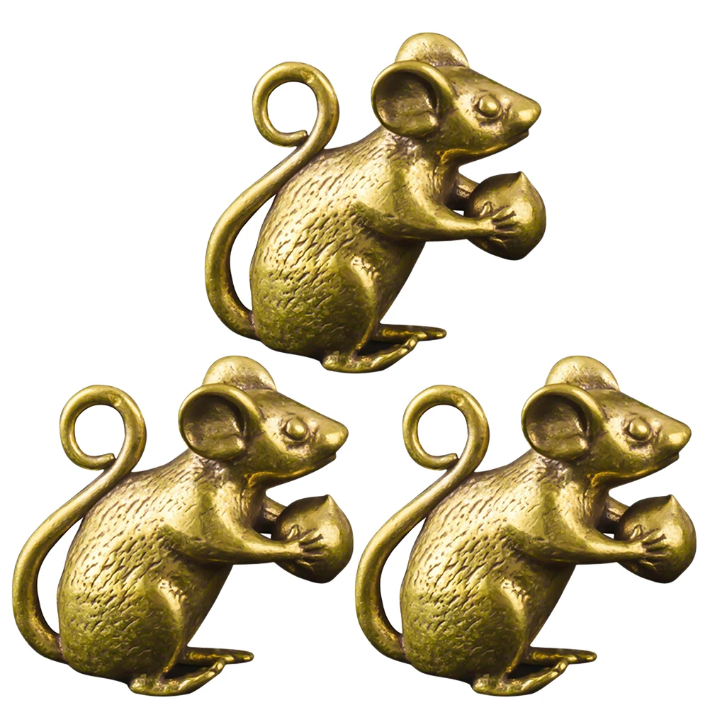 3 Pcs Retro Brass Mouse Keychain Animal Statues Rats Decoration Sculpture Mini Tabletop Vintage nament Home Adornment
3 Pcs Retro Brass Mouse Keychain Animal Statues Rats Decoration Sculpture Mini Tabletop Vintage nament Home Adornment