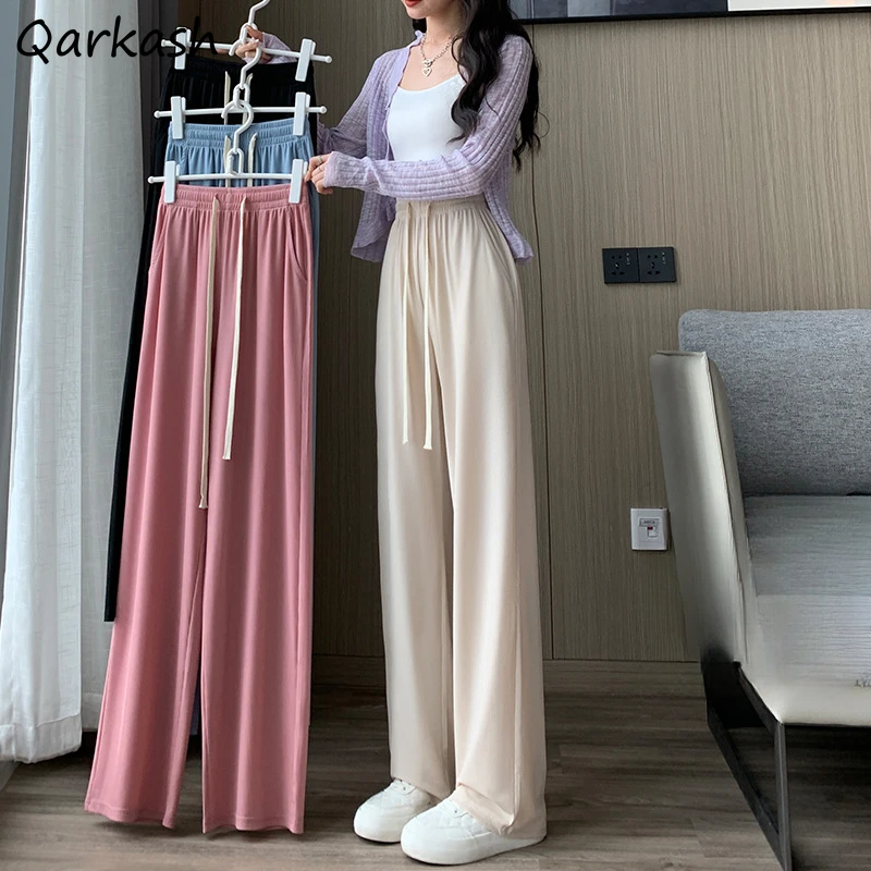 Casual Pants Women Summer Ice Silk Candy Color Straight High Waist Loose Casual Leisure Korean Fashion All-match Simple Trendy
Casual Pants Women Summer Ice Silk Candy Color Straight High Waist Loose Casual Leisure Korean Fashion All-match Simple Trendy