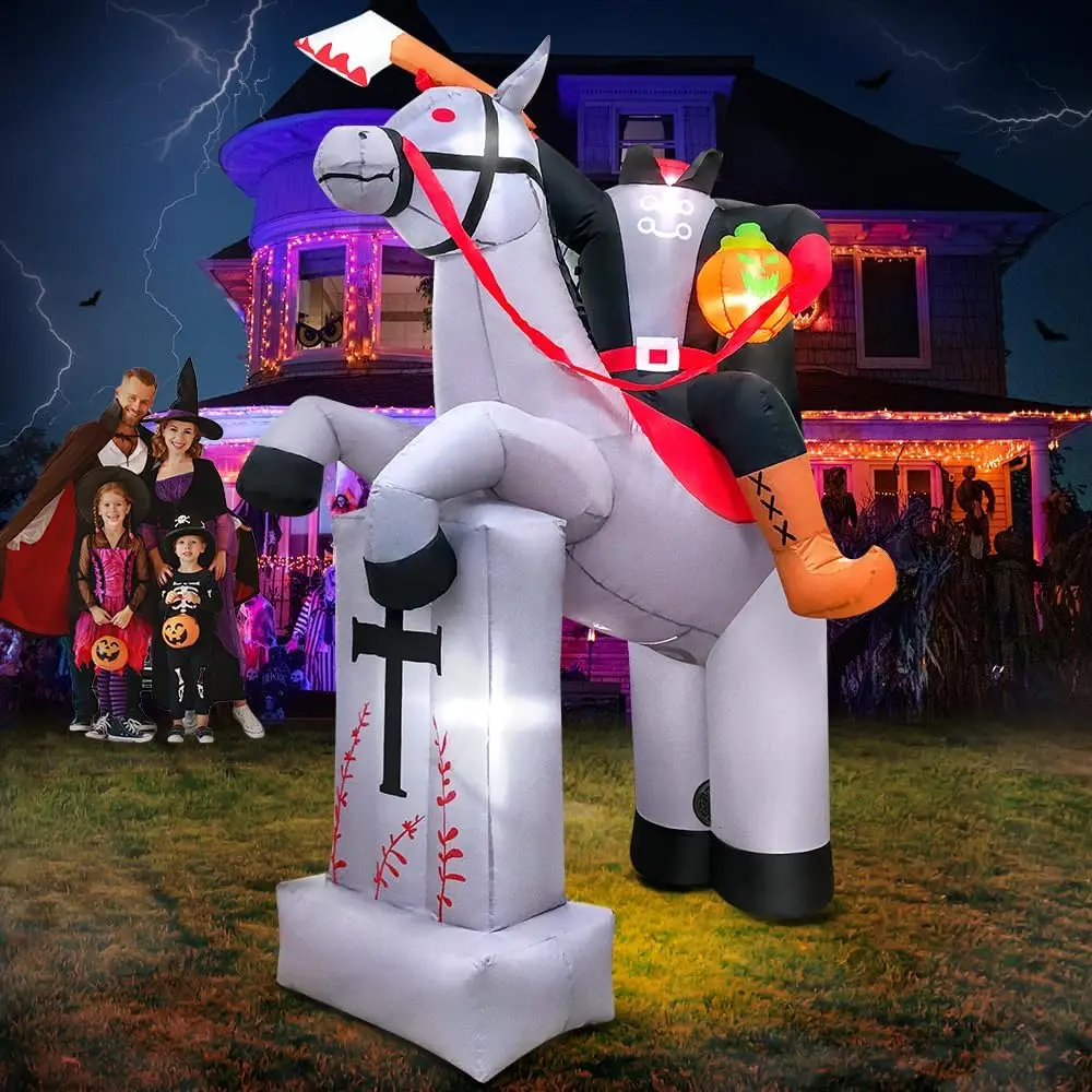 8 FT Halloween Inflatables Headless Horseman Decoration with Led Light Outdoor Lawn Yard Decoration Halloween Holiday Party Toys
8 FT Halloween Inflatables Headless Horseman Decoration with Led Light Outdoor Lawn Yard Decoration Halloween Holiday Party Toys