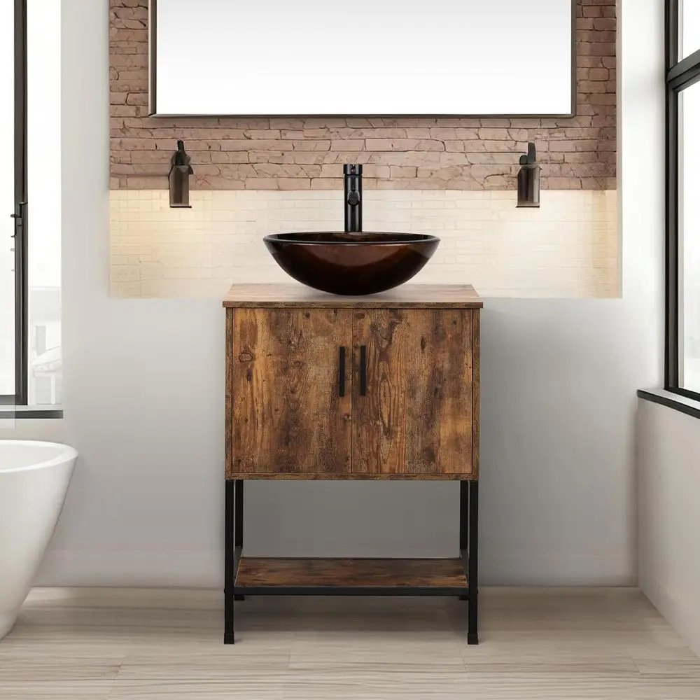 24 Vintage Bathroom Vanity Set with Sink Combo, Ironwood Cabinet and Adjustable Faucet
24 Vintage Bathroom Vanity Set with Sink Combo, Ironwood Cabinet and Adjustable Faucet