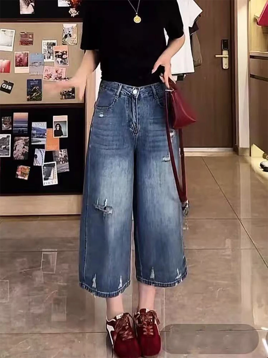 High Waist Wide Leg Jeans Women's Summer Loose Fit Ripped Denim Pants plus Size Straight Cut Trousers Casual High Waist Jeans
High Waist Wide Leg Jeans Women's Summer Loose Fit Ripped Denim Pants plus Size Straight Cut Trousers Casual High Waist Jeans
