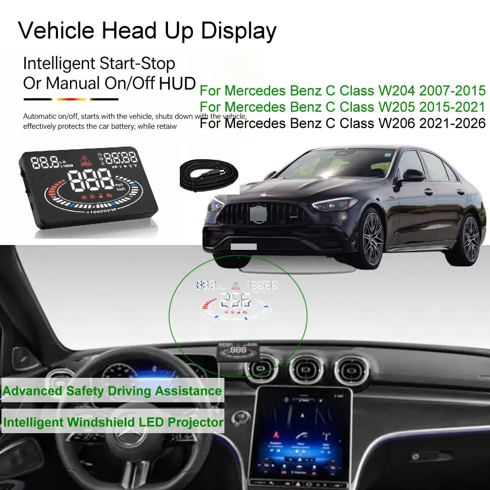 Car HUD Head Up Display For Mercedes Benz C Class W204 2007-2015 W205 2016-2021 W206 2022-2026 Auto Electronics Accessories
Car HUD Head Up Display For Mercedes Benz C Class W204 2007-2015 W205 2016-2021 W206 2022-2026 Auto Electronics Accessories