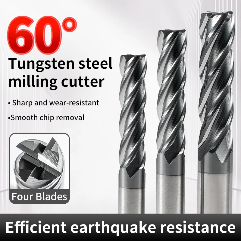 Black Coated Tungsten Steel End Mill 4-Flute Alloy CNC Tool for Precision Machining of Stainless Steel
Black Coated Tungsten Steel End Mill 4-Flute Alloy CNC Tool for Precision Machining of Stainless Steel