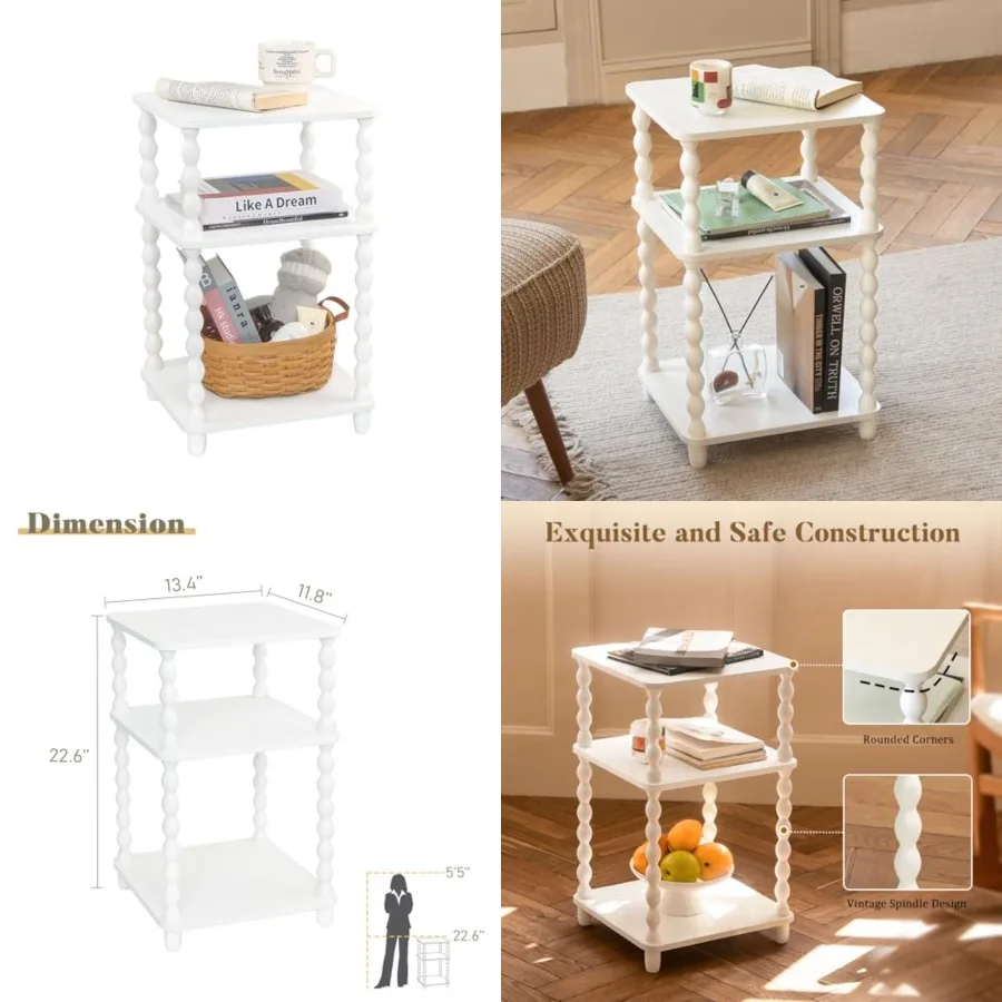 End Table, Small Side Table with 3 Tier Open Shelf, Modern Night Stand Bedside Table for Living Room, Bedroom, Office and Small Spaces (White)
End Table, Small Side Table with 3 Tier Open Shelf, Modern Night Stand Bedside Table for Living Room, Bedroom, Office and Small Spaces (White)