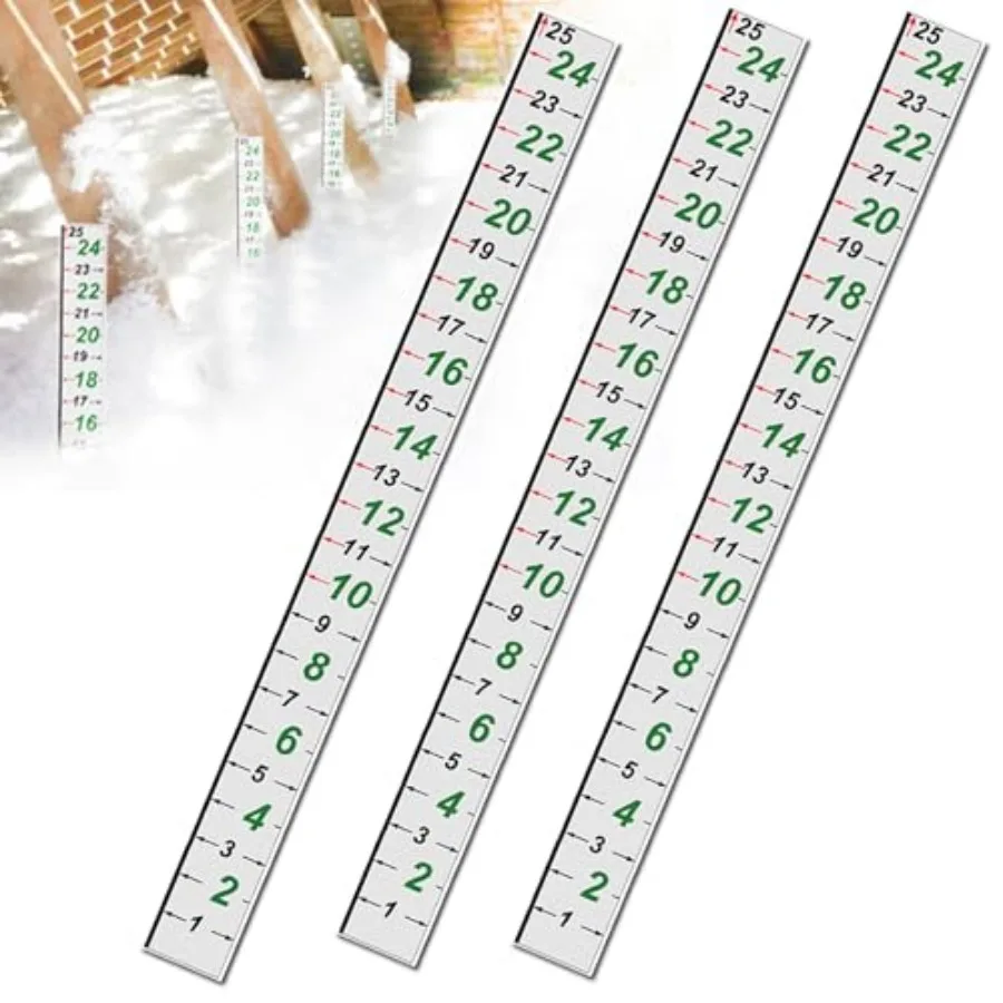 Attic Measuring Rulers - Attic Insulation R-Value RulerThick Card Stock 25 Inch for Ceiling Insulators Insulation per Pack