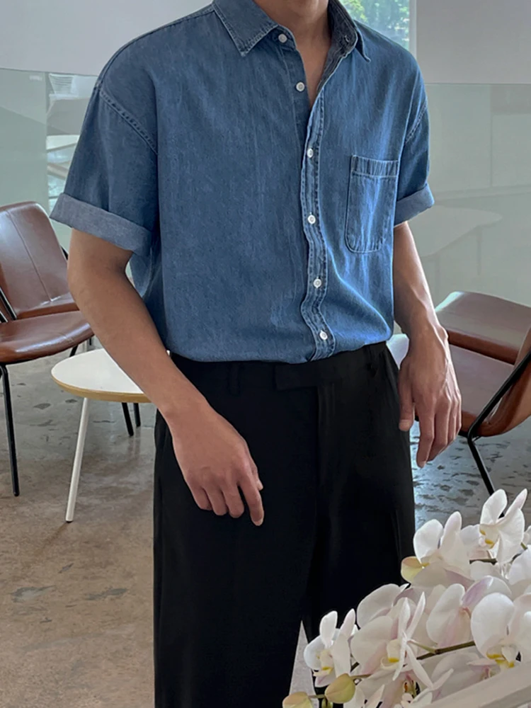 Denim Short Sleeved Shirt Men's Clothing 2024 Summer Korean Style Streetwear Loose Washed Turn Down Collar Solid Color Shirt
Denim Short Sleeved Shirt Men's Clothing 2024 Summer Korean Style Streetwear Loose Washed Turn Down Collar Solid Color Shirt