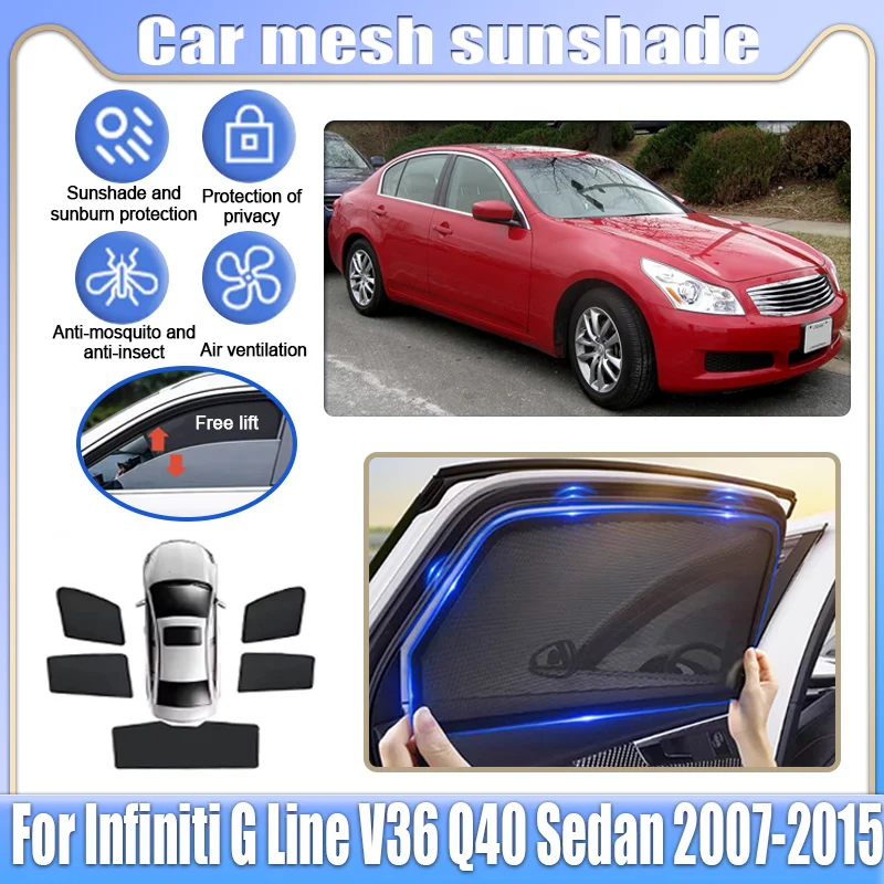 Car Mesh Sunshades For Infiniti G Line V36 Q40 Sedan MK4 2007 2008~2015 Nissan Skyline Window Sun Visor Magnetic Privacy Curtain
Car Mesh Sunshades For Infiniti G Line V36 Q40 Sedan MK4 2007 2008~2015 Nissan Skyline Window Sun Visor Magnetic Privacy Curtain
