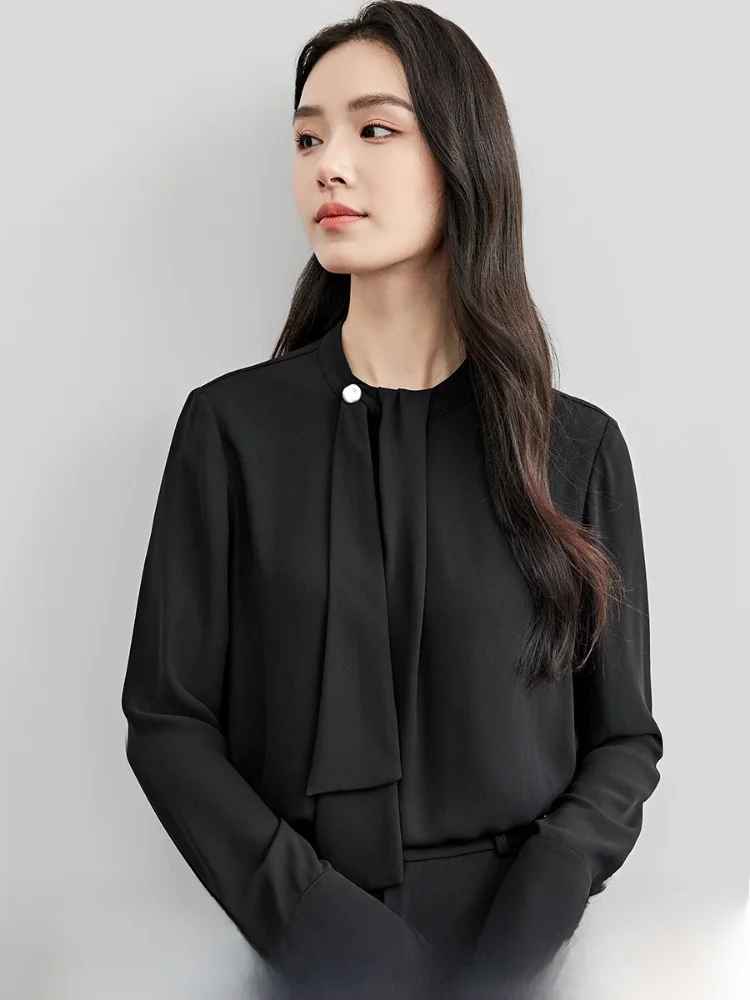 Commute Sle Long Sve Chiffon irt Women's Stand Collar Draped Design Spring New Arrival Double Layer Blue Color Top
Commute Sle Long Sve Chiffon irt Women's Stand Collar Draped Design Spring New Arrival Double Layer Blue Color Top