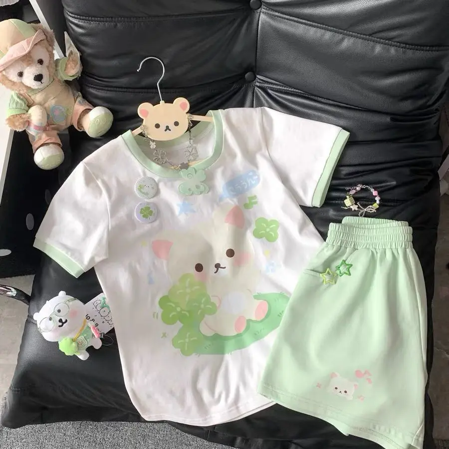 Onalippa Green Four Leaf Grass Anime Cute House Culture Versatile Summer Shorts Female Japanese Soft Girl Five Wide Legs
Onalippa Green Four Leaf Grass Anime Cute House Culture Versatile Summer Shorts Female Japanese Soft Girl Five Wide Legs