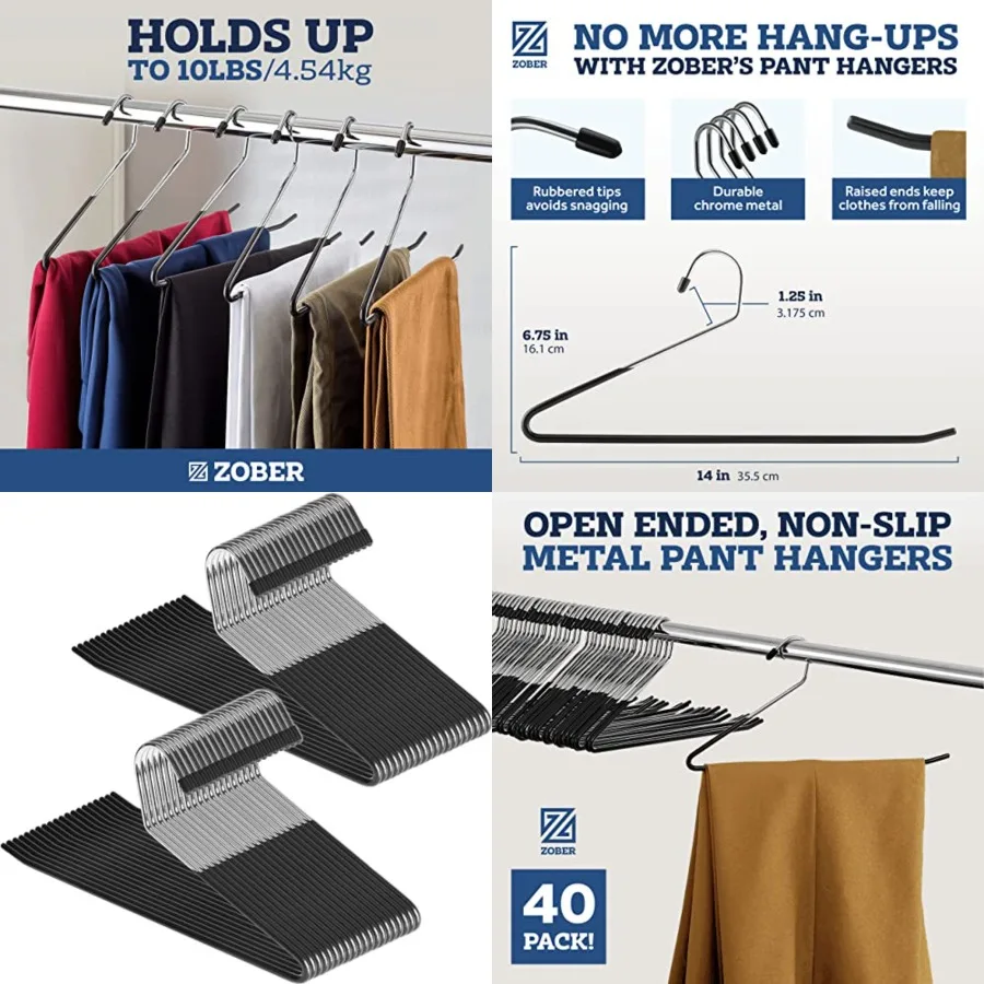 Pants Hangers Non Slip - Open Ended Pants and Jean Hangers for Closet - Space Saving Clothes Hanger - Strong, Durable, Metal Pa
Pants Hangers Non Slip - Open Ended Pants and Jean Hangers for Closet - Space Saving Clothes Hanger - Strong, Durable, Metal Pa