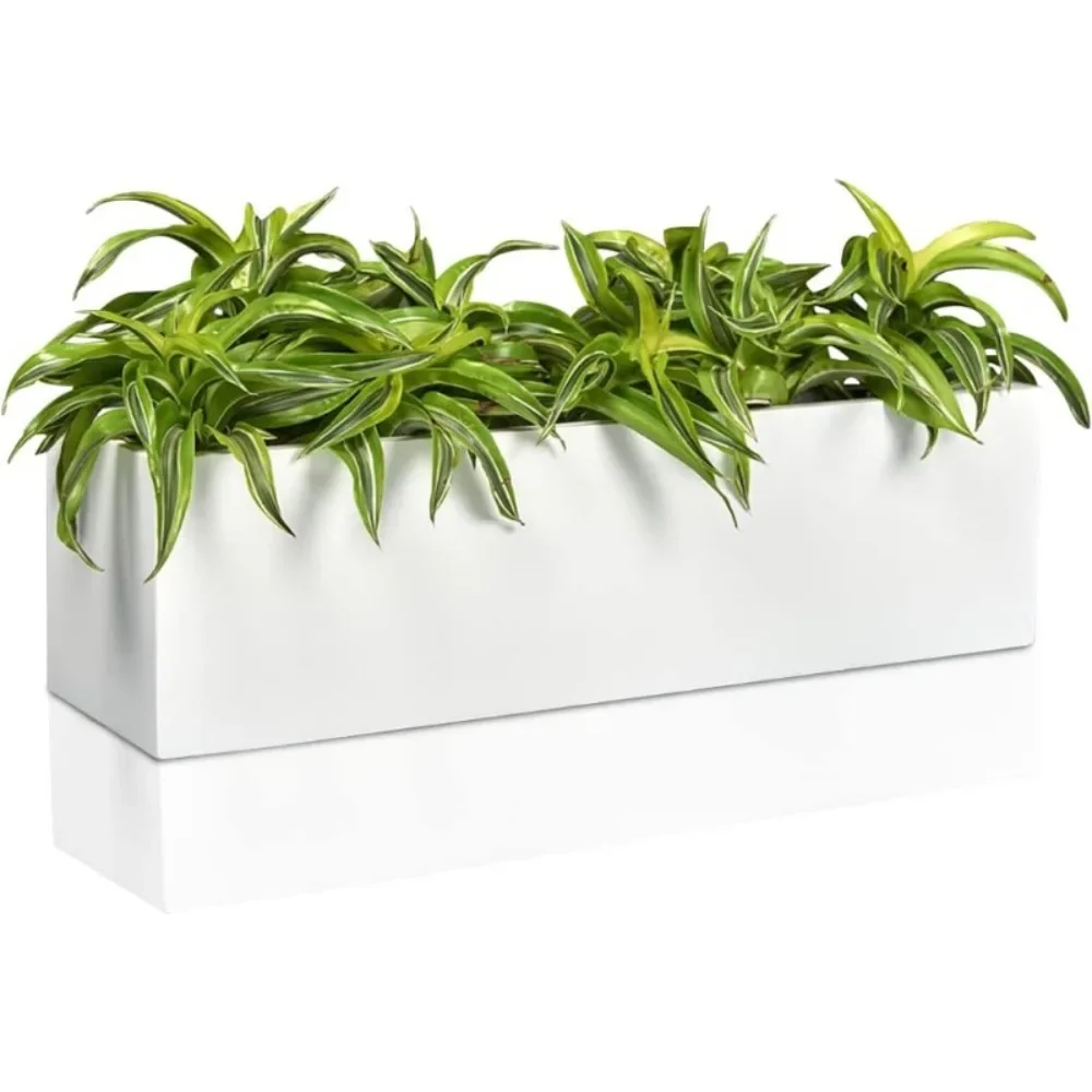 Modern Rectangle Balcony Window Glossy White Planter Box Elegant Rectangular Flower Pot 
Modern Rectangle Balcony Window Glossy White Planter Box Elegant Rectangular Flower Pot