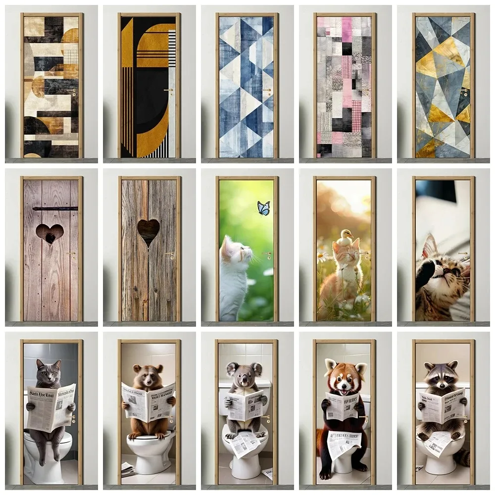 3D Geometric Abstract Door Sticker Vintage Wood Heart Cute Cat Funny Toilet Animal Removable Self Adhesive Wallpaper Home Decor
3D Geometric Abstract Door Sticker Vintage Wood Heart Cute Cat Funny Toilet Animal Removable Self Adhesive Wallpaper Home Decor