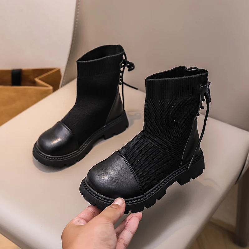 Spring Autumn Children's Ankle Boots Black Classic Girls Patchwork Leather Boots Fashion Versatile Platform Kids School Boots
Spring Autumn Children's Ankle Boots Black Classic Girls Patchwork Leather Boots Fashion Versatile Platform Kids School Boots