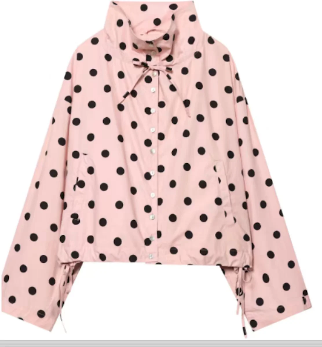 Pink Polka Dot Long Sleeve Casual Outerwear for Women Fashionable Commute Style Loose Fit Outerwear Spring Season
Pink Polka Dot Long Sleeve Casual Outerwear for Women Fashionable Commute Style Loose Fit Outerwear Spring Season