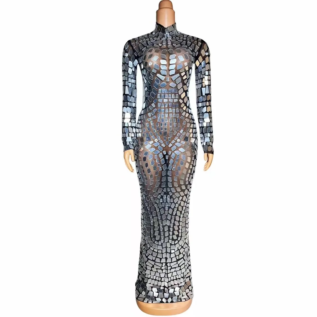 Sexy Stage Silver Mirrors Lona Sleeves DressBirthday Celebrate Black Transparent SequinsOutfit Prom Party Photoshoot Dress C340
Sexy Stage Silver Mirrors Lona Sleeves DressBirthday Celebrate Black Transparent SequinsOutfit Prom Party Photoshoot Dress C340