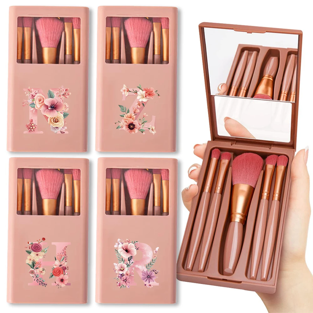 5Pcs Makeup Pieces With Mirror Loose Powder Detail Brushes Eye Shadow Concealer Brush Pink Rose Initial Name 26 Letters Pattern
5Pcs Makeup Pieces With Mirror Loose Powder Detail Brushes Eye Shadow Concealer Brush Pink Rose Initial Name 26 Letters Pattern