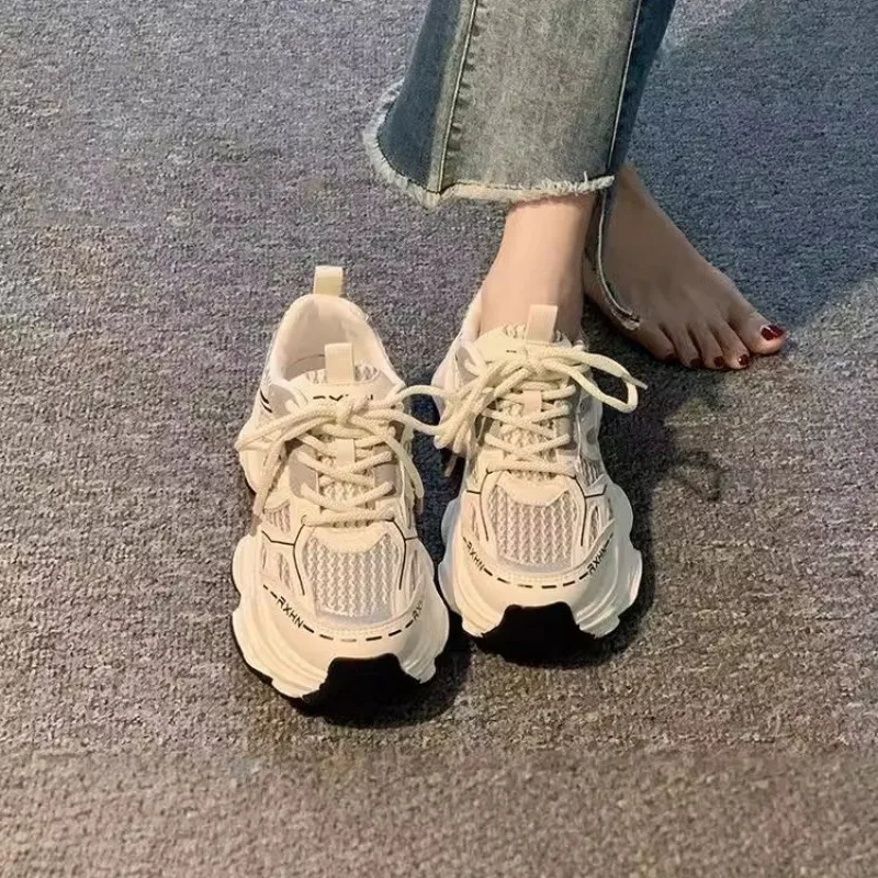 Women's White Mesh Platform Shoes Lightweight Thick Sole Lace Up Sneakers Breathable Daily Walking Street Footwear for Students
Women's White Mesh Platform Shoes Lightweight Thick Sole Lace Up Sneakers Breathable Daily Walking Street Footwear for Students