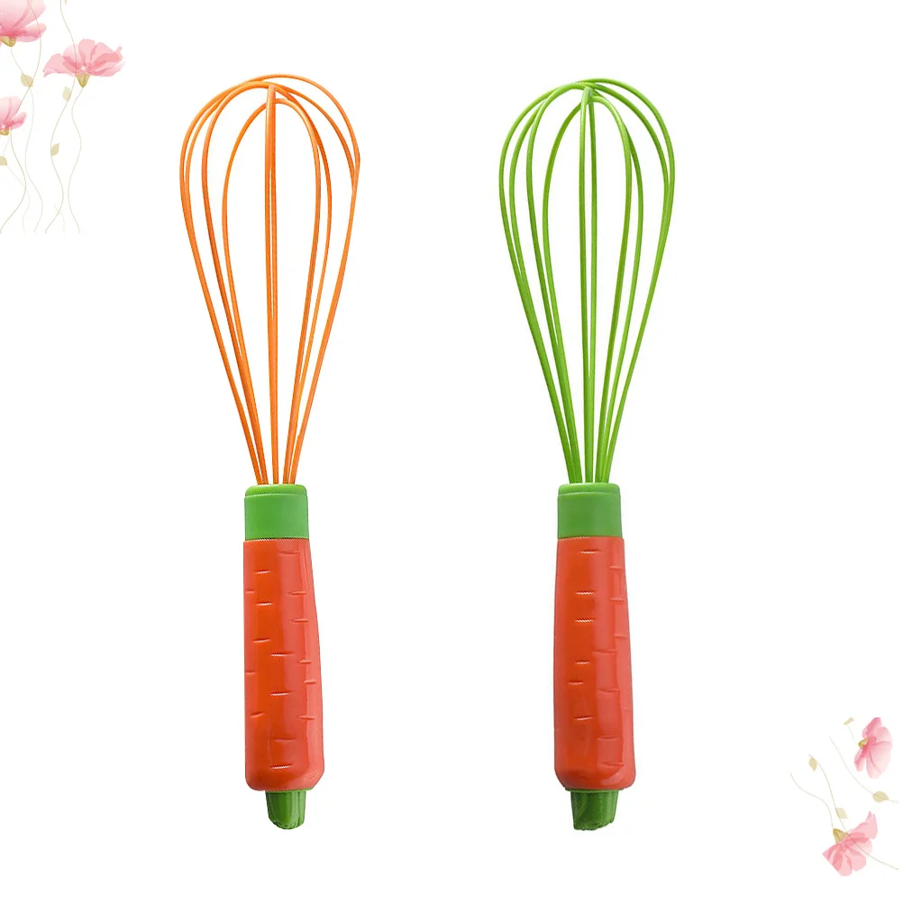 2Pcs Silicone Whisk Manual Egg Beater Carrot Shaped Handle Quick Mixing Stirring Baking Sauces Easy Cleanup Food Grade Green
2Pcs Silicone Whisk Manual Egg Beater Carrot Shaped Handle Quick Mixing Stirring Baking Sauces Easy Cleanup Food Grade Green