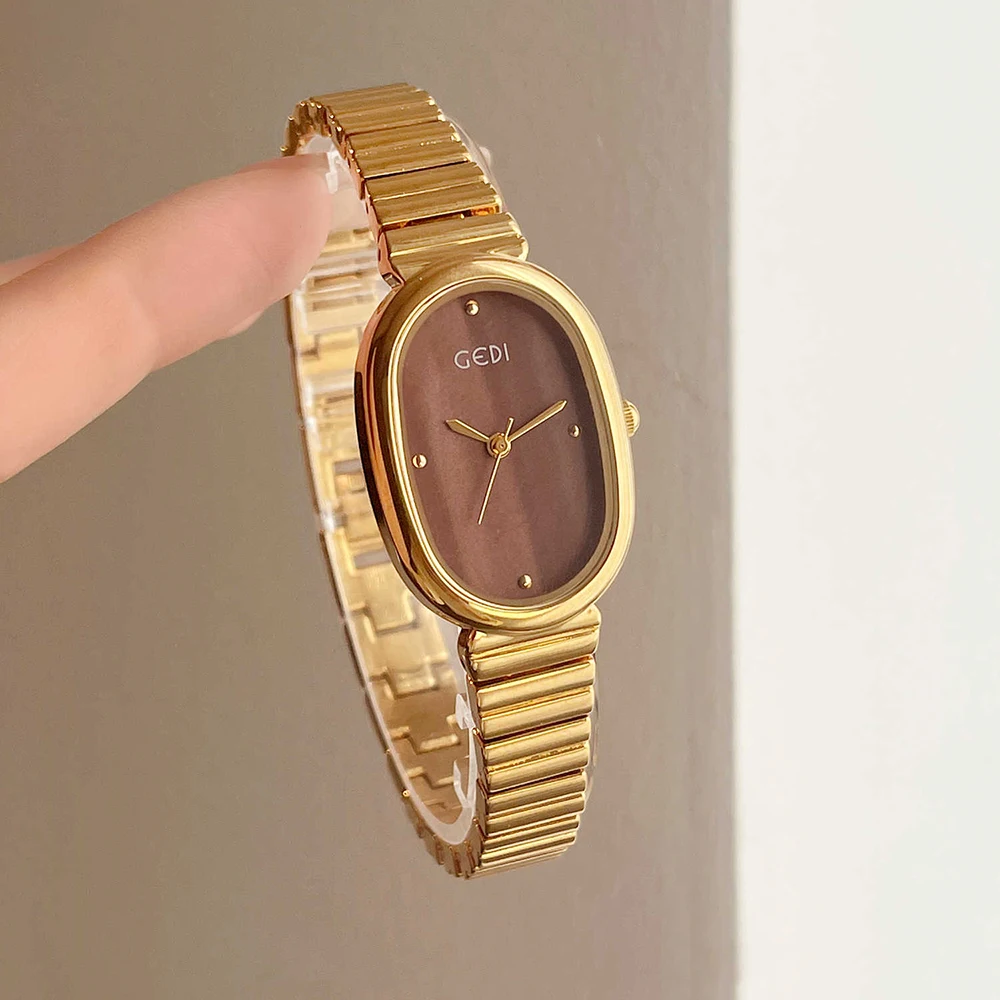 GEDI Retro Oval Women'S Watch Luxury Gold Bracelet Quartz Ladies Wristwatch Fashion Minimalist Dress Watch For Woman
GEDI Retro Oval Women'S Watch Luxury Gold Bracelet Quartz Ladies Wristwatch Fashion Minimalist Dress Watch For Woman