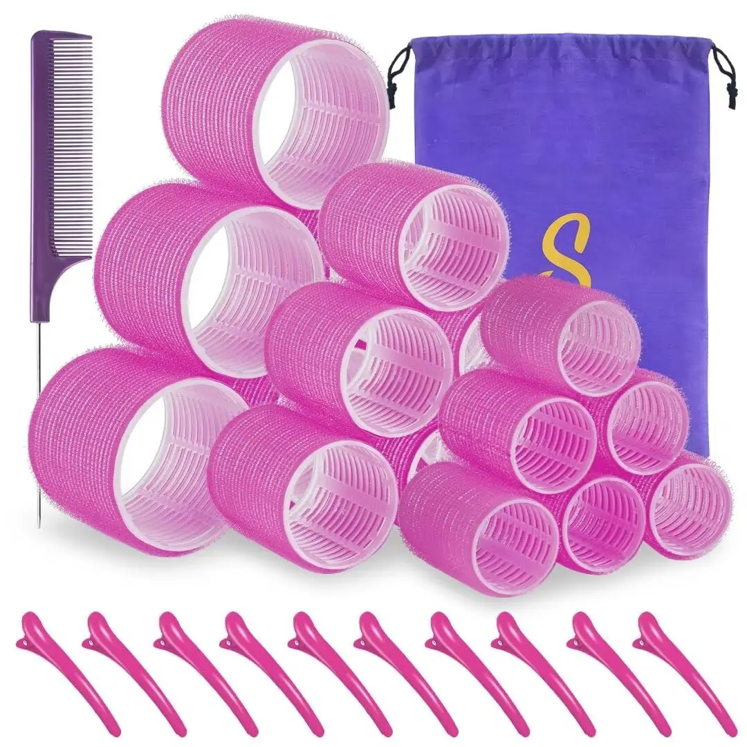 Self Grip Hair Roller Set, 18 Pcs with Clips & Comb, 3 Sizes for DIY Curls, Voluminous Styles
Self Grip Hair Roller Set, 18 Pcs with Clips & Comb, 3 Sizes for DIY Curls, Voluminous Styles