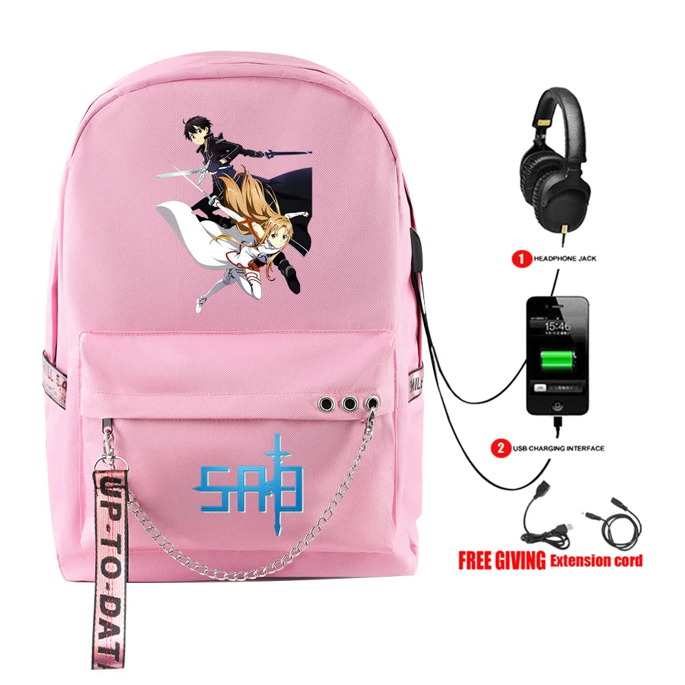 Creative Popular Sword Art Online Student School Bags Unisex Print Oxford Waterproof Notebook Usb Rechargeable Travel Backpacks
Creative Popular Sword Art Online Student School Bags Unisex Print Oxford Waterproof Notebook Usb Rechargeable Travel Backpacks