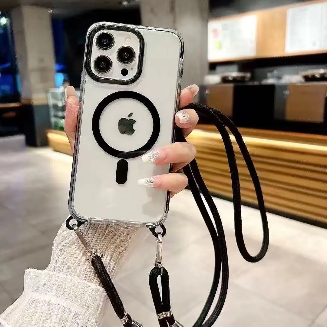 Transparent Phone Case For iPhone 17 Pro Max Magsafe Magnetic Clear Cover for iPhone 17 Pro case With Crossboby Neck Rope
Transparent Phone Case For iPhone 17 Pro Max Magsafe Magnetic Clear Cover for iPhone 17 Pro case With Crossboby Neck Rope