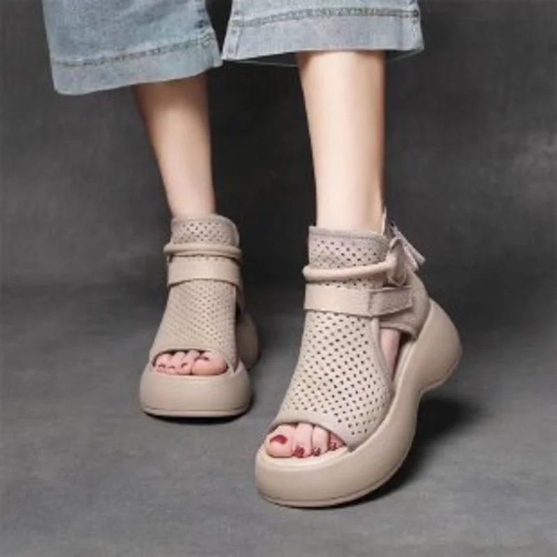 New Summer Vintage Bohemian Thick-Soled Sandals for Women Fish-mouth cross-strap platform sole hollow breathable casual Roman sa
New Summer Vintage Bohemian Thick-Soled Sandals for Women Fish-mouth cross-strap platform sole hollow breathable casual Roman sa