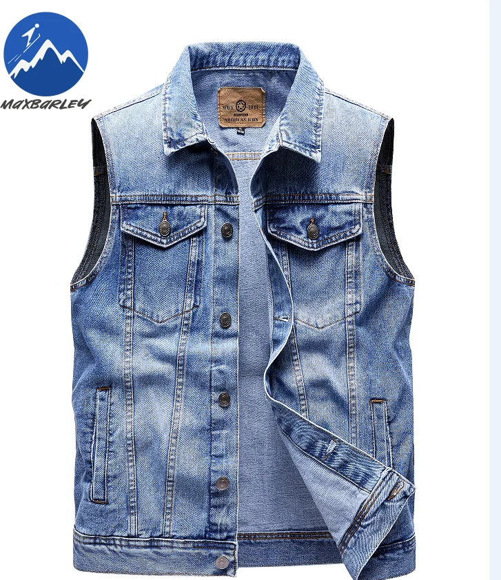 Maxbarley 2026 Retro Denim Vest Men High Quality Washed Blue Pocket Sleeveless Denim Jacket Spring Autumn Casual Motorcycle Vest
Maxbarley 2026 Retro Denim Vest Men High Quality Washed Blue Pocket Sleeveless Denim Jacket Spring Autumn Casual Motorcycle Vest
