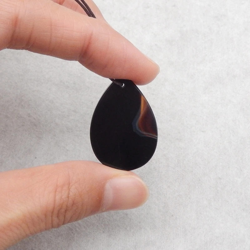 Black Agate Teardrop Pendant Bead Natural Stone Semiprecious Fashion Jewelry Women's Accessory 30x21x3mm 3.3g
Black Agate Teardrop Pendant Bead Natural Stone Semiprecious Fashion Jewelry Women's Accessory 30x21x3mm 3.3g