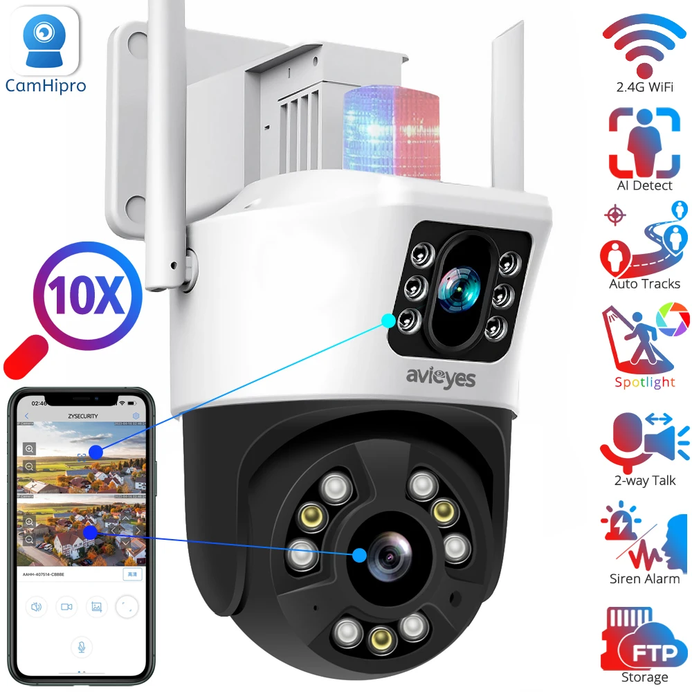 1080P Wi-Fi PTZ-камера с двумя объективами, уличная IP-камера с двумя экранами, автоматическое обнаружение человека, цветная камера ночного видения Camhi
1080P Wi-Fi PTZ-камера с двумя объективами, уличная IP-камера с двумя экранами, автоматическое обнаружение человека, цветная камера ночного видения Camhi