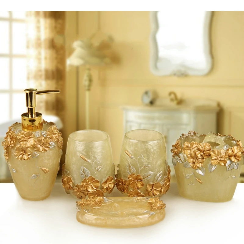 European Style Emboss Resin Bathroom Kit Toothbrush Cup Five-piece Suit Household Supplies Wedding Gifts
European Style Emboss Resin Bathroom Kit Toothbrush Cup Five-piece Suit Household Supplies Wedding Gifts