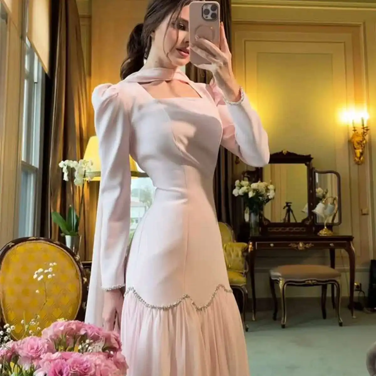 2025 Spring New Handmade Diamond Studded Ribbon Design Long Sleeve Ladies' Slimming Dress 2025 Summer Dress Robe Vestido Women
2025 Spring New Handmade Diamond Studded Ribbon Design Long Sleeve Ladies' Slimming Dress 2025 Summer Dress Robe Vestido Women