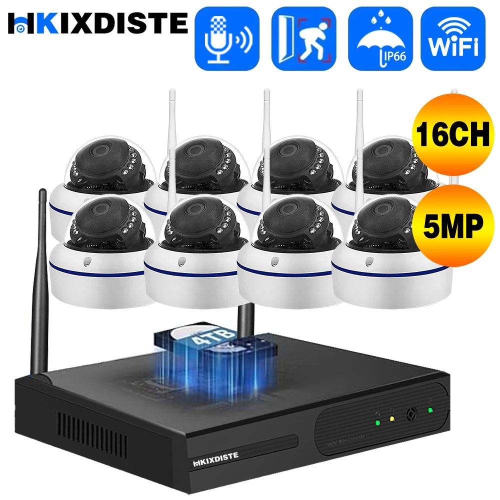 16CH NVR 5MP WIFI IP Dome Camera Security Kit Human Detection Explosion-Proof One-Way Audio Wireless CCTV Surveillance System
16CH NVR 5MP WIFI IP Dome Camera Security Kit Human Detection Explosion-Proof One-Way Audio Wireless CCTV Surveillance System