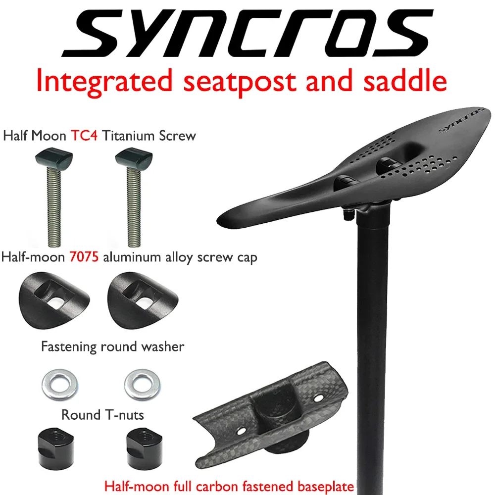 Syncros Carbon Fiber Bike Saddle + Seatpost Combo - Matte/Glossy Finish, 27.2/30.8/31.6mm Diameter for MTB/Road/Gravel Bikes
Syncros Carbon Fiber Bike Saddle + Seatpost Combo - Matte/Glossy Finish, 27.2/30.8/31.6mm Diameter for MTB/Road/Gravel Bikes