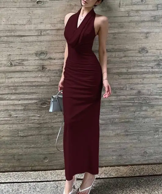 2026 Summer Winter New Fashionable Sexy Women's Wear with Bareback Wrinkled and Slimming Style Hanging Neck Long Evening Dress
2026 Summer Winter New Fashionable Sexy Women's Wear with Bareback Wrinkled and Slimming Style Hanging Neck Long Evening Dress