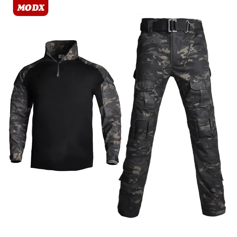 Men Spring Autumn Tactical Frog Suit Outdoors Half Zipper Camouflage Training Set Breathable Long Sleeved T-shirt+Pant 2-piece
Men Spring Autumn Tactical Frog Suit Outdoors Half Zipper Camouflage Training Set Breathable Long Sleeved T-shirt+Pant 2-piece