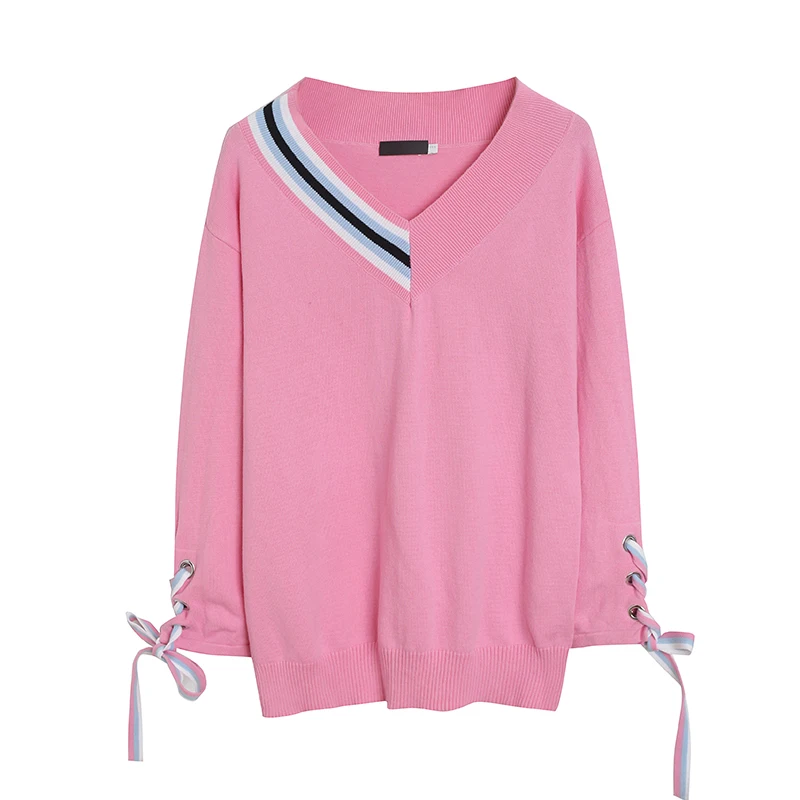 Модный свитер V-Ne для женщин с манжетами и бантом, осень-зима, трикотаж из смеси хлопка, повседневный универсальный возрастной деформации
Модный свитер V-Ne для женщин с манжетами и бантом, осень-зима, трикотаж из смеси хлопка, повседневный универсальный возрастной деформации