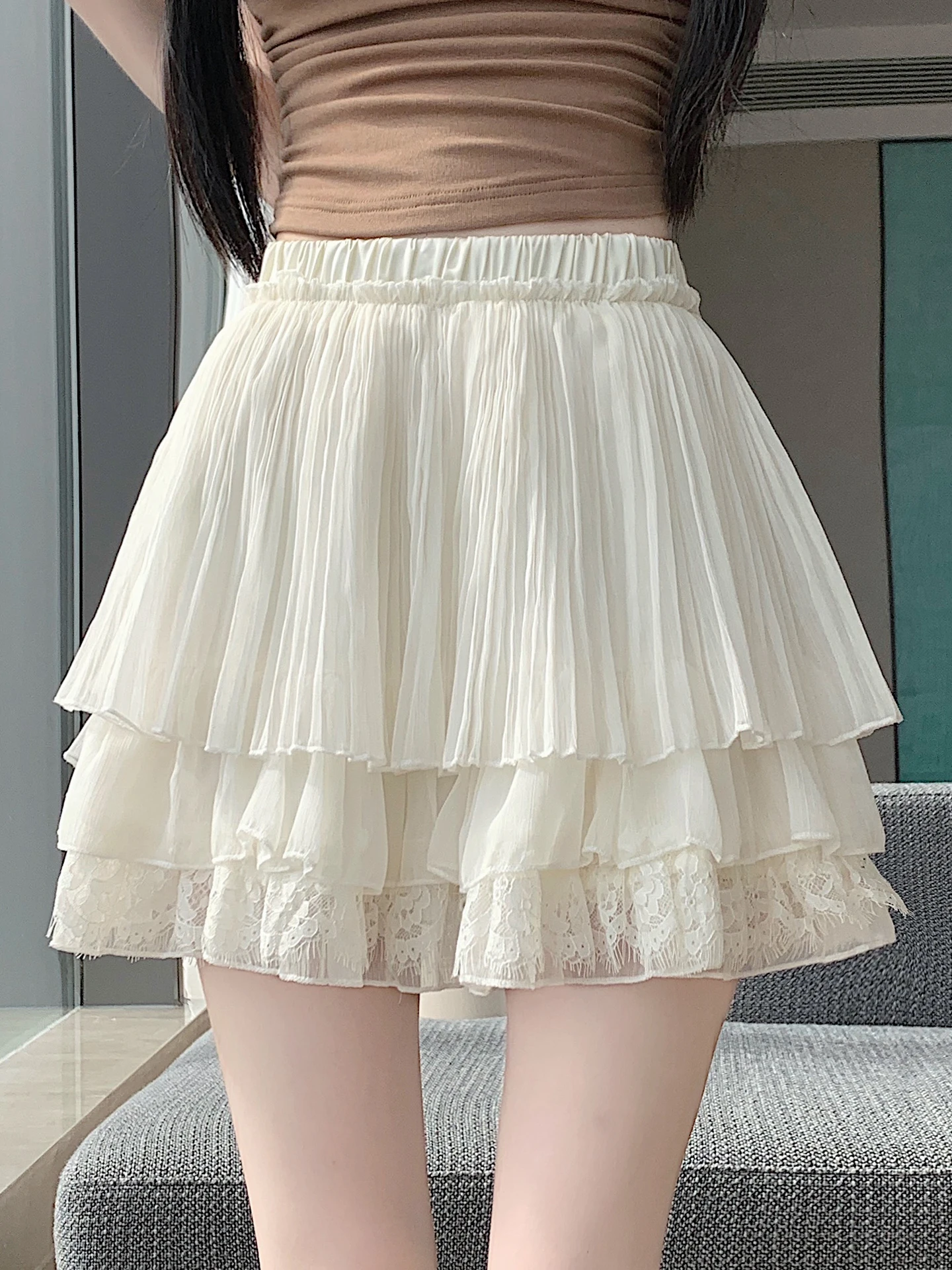 Summer New High Waist Elastic A-Line Short Skirt Women's Puffy Lace Trim Cake Style Polyester Fiber Commute Korean Version
Summer New High Waist Elastic A-Line Short Skirt Women's Puffy Lace Trim Cake Style Polyester Fiber Commute Korean Version
